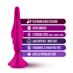 Blush Luxe Beginner Plug Kit (Set of 3 Pcs) Pink or Black Anal - Anal Trainer Kits  Buy Sex Toys in Singapore LoveisLove U4Ria