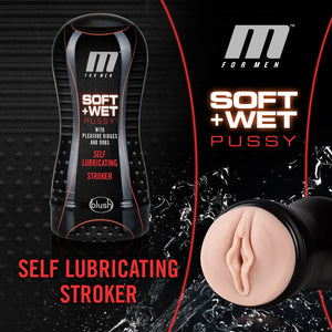 Blush Novelties M for Men Soft and Wet Pussy with Self Lubricating Stroker Cup Vanilla buy in Singapore LoveisLove U4ria