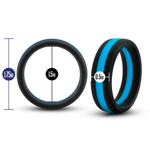 Blush Performance Silicone Go Pro Cock Ring Blue/Black or Black/Black Buy in Singapore LoveisLove U4Ria 