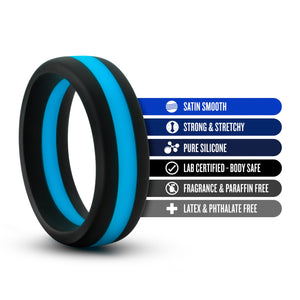 Blush Performance Silicone Go Pro Cock Ring Blue/Black or Black/Black Buy in Singapore LoveisLove U4Ria 