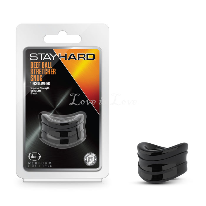 Blush Stay Hard Beef Ball Snug Stretcher 1 inch Black