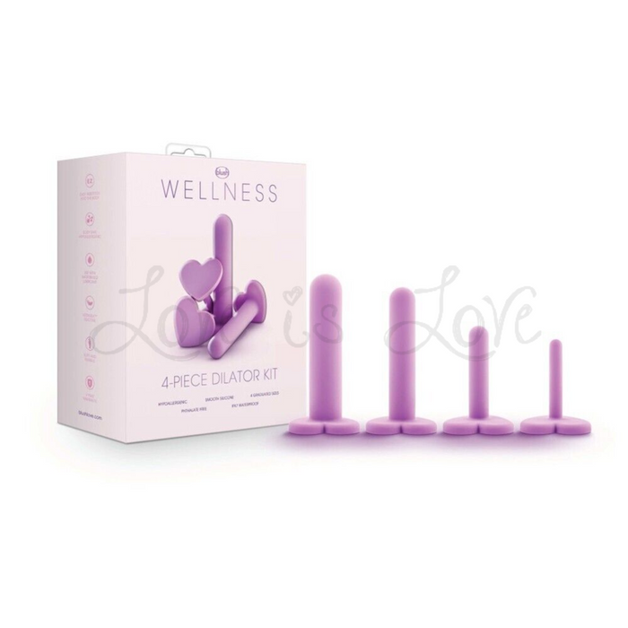 Blush Wellness 4-Piece Graduated Sizes Silicone Dilator Kit Purple