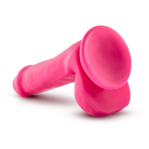 Blush Novelties Neo Elite Dual Density Cock with Balls Neon Pink 6 Inch Buy in Singapore LoveisLove U4ria 