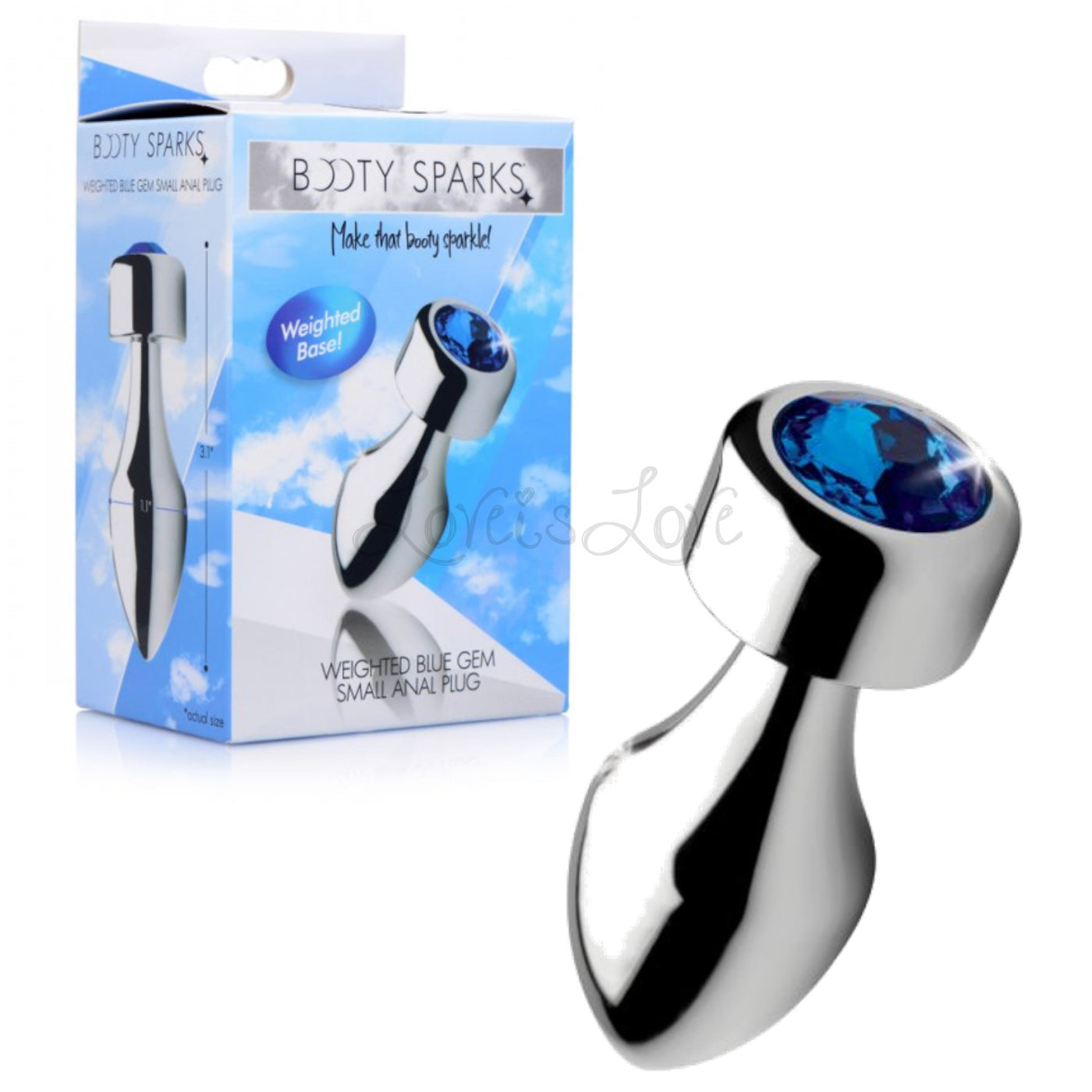 Booty Sparks Blue Gem Weighted Anal Plug Love is Love Booty Sparks Blue Gem Weighted Anal Plug Love is Love