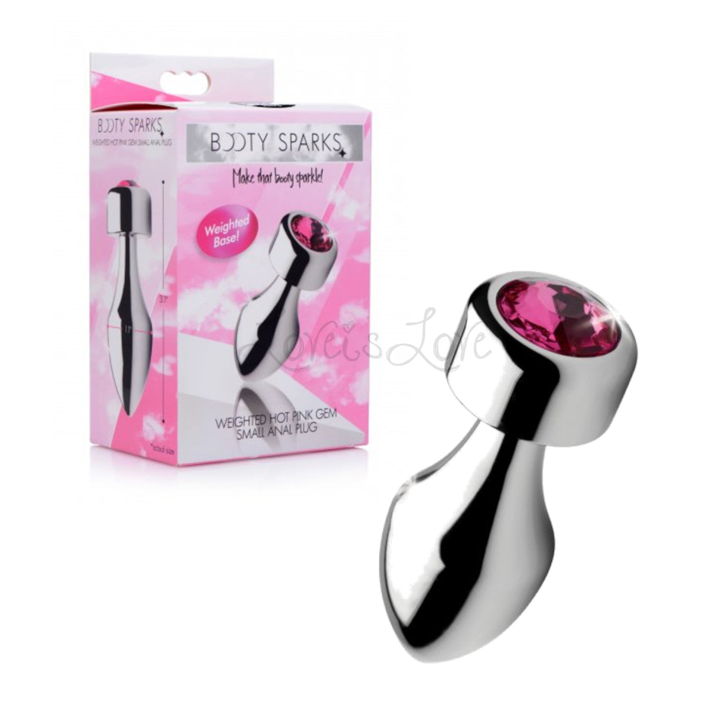Booty Sparks Hot Pink Gem Weighted Anal Plug Love is Love Booty Sparks Hot Pink Gem Weighted Anal Plug Love is Love