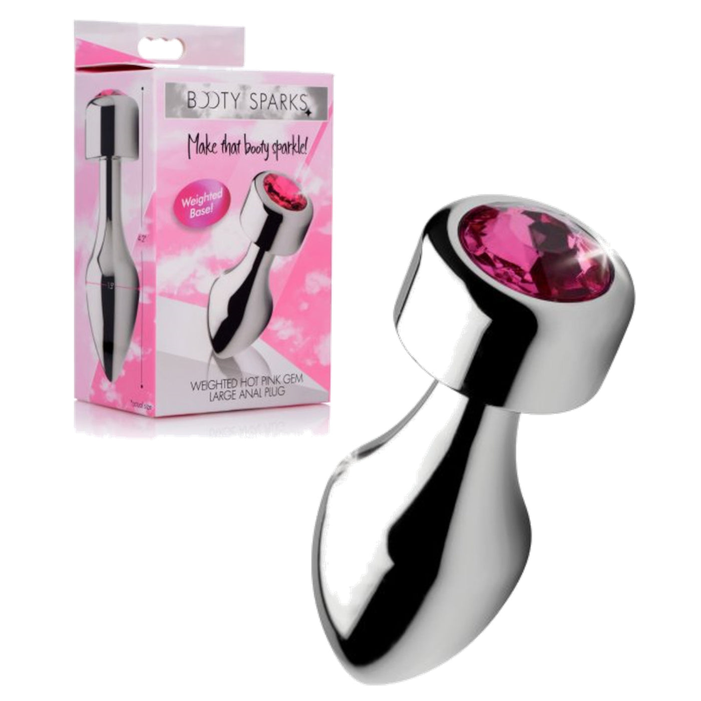 Booty Sparks Hot Pink Gem Weighted Anal Plug Love is Love Booty Sparks Hot Pink Gem Weighted Anal Plug Love is Love