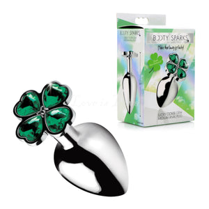 BootySparks Lucky Clover Gem Anal Plug Medium Silver Buy in Singapore LoveisLove U4Ria 