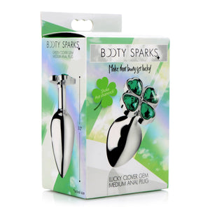 BootySparks Lucky Clover Gem Anal Plug Medium Silver Buy in Singapore LoveisLove U4Ria 