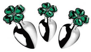 Booty Sparks Lucky Clover Gem Anal Plug Silver (Best Seller)