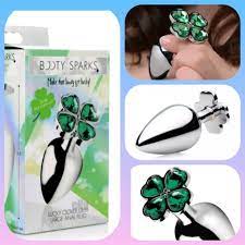 Booty Sparks Lucky Clover Gem Anal Plug Silver (Best Seller)