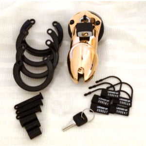 CB-X CB-6000S Gold Male Chastity Cock Cage Kit 2.5 Inch Buy in Singapore LoveisLove U4Ria 