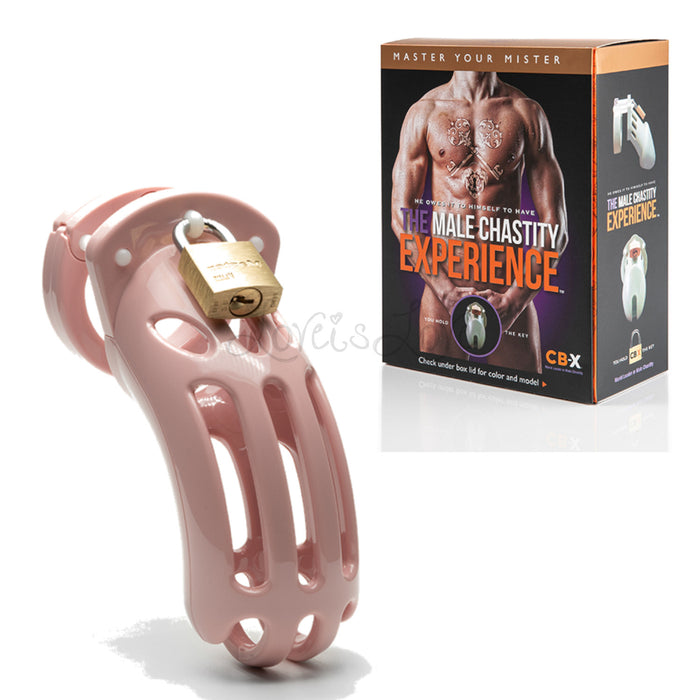 CB-X The Curve Pink Male Chastity Cock Cage Kit 3.75 Inch