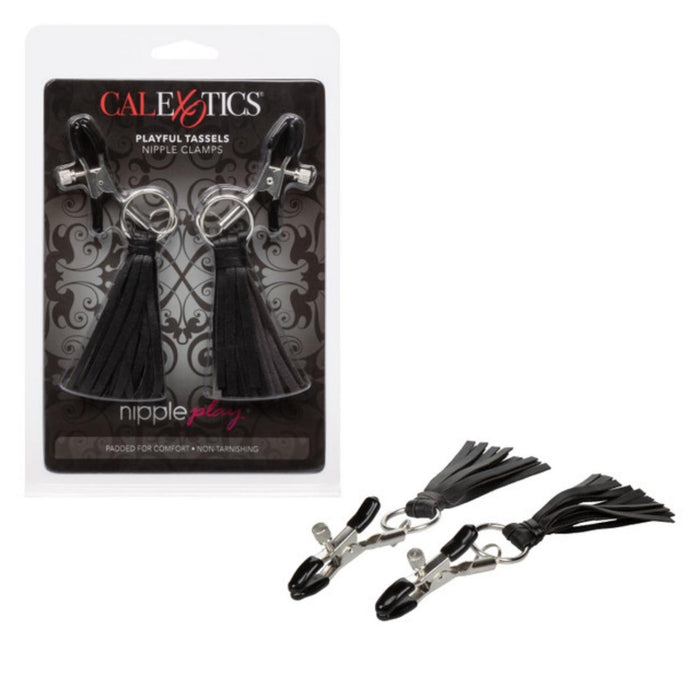 CalExotics Nipple Play Playful Tassels Nipple Clamps Gold or Black