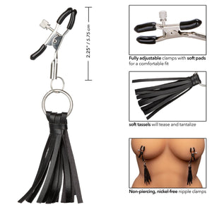 CalExotics Nipple Play Playful Tassels Nipple Clamps Black love is love buy sex toys singapore u4ria