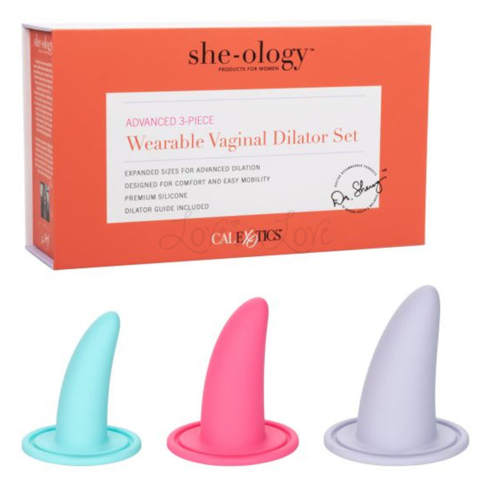 CalExotics She-ology Advanced Wearable Vaginal Dilator 3 Piece Set Multi Colour