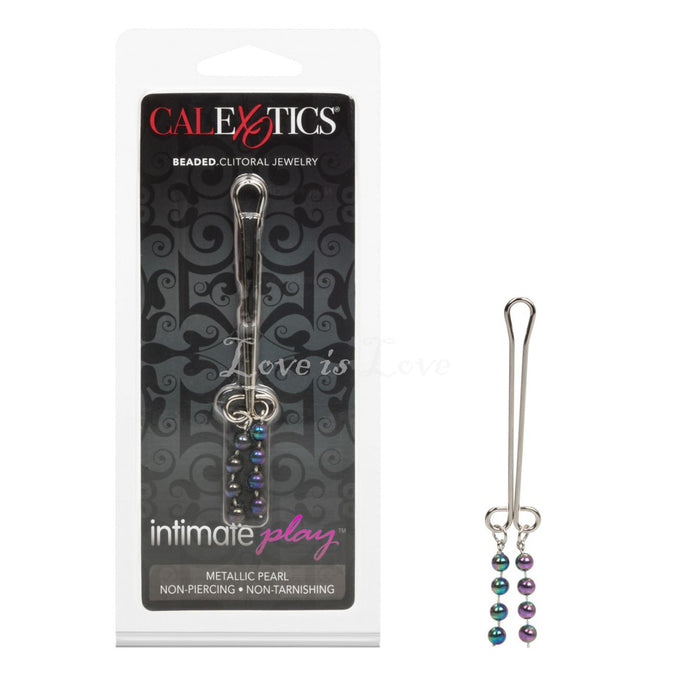 CalExotics Intimate Play Beaded Clitoral Jewelry Metallic Pearl