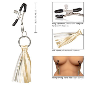 CalExotics Nipple Play Playful Tassels Nipple Clamps Gold Buy in Singapore LoveisLove U4ria 