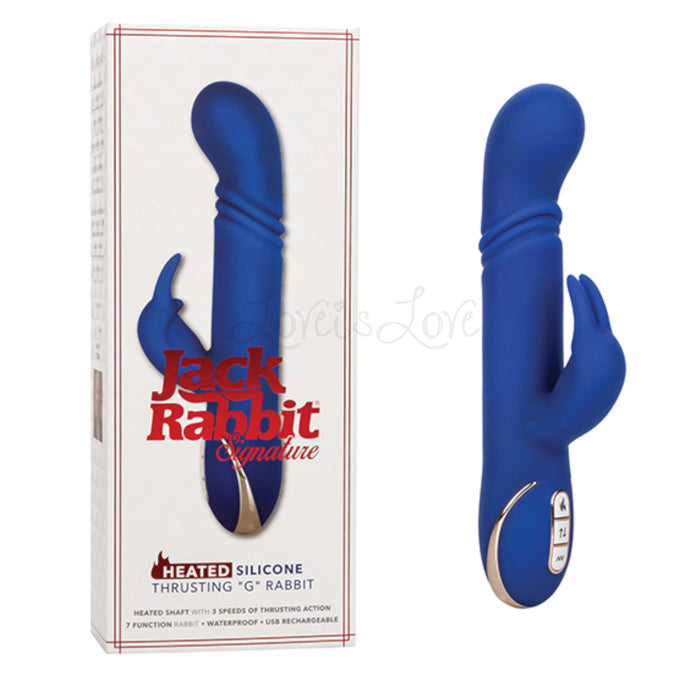 CalExotics Jack Rabbit Signature Heated Silicone Thrusting G Rabbit Blue