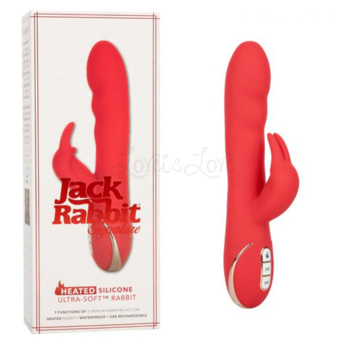 CalExotics Jack Rabbit Signature Heated Silicone Ultra-Soft Rabbit Red