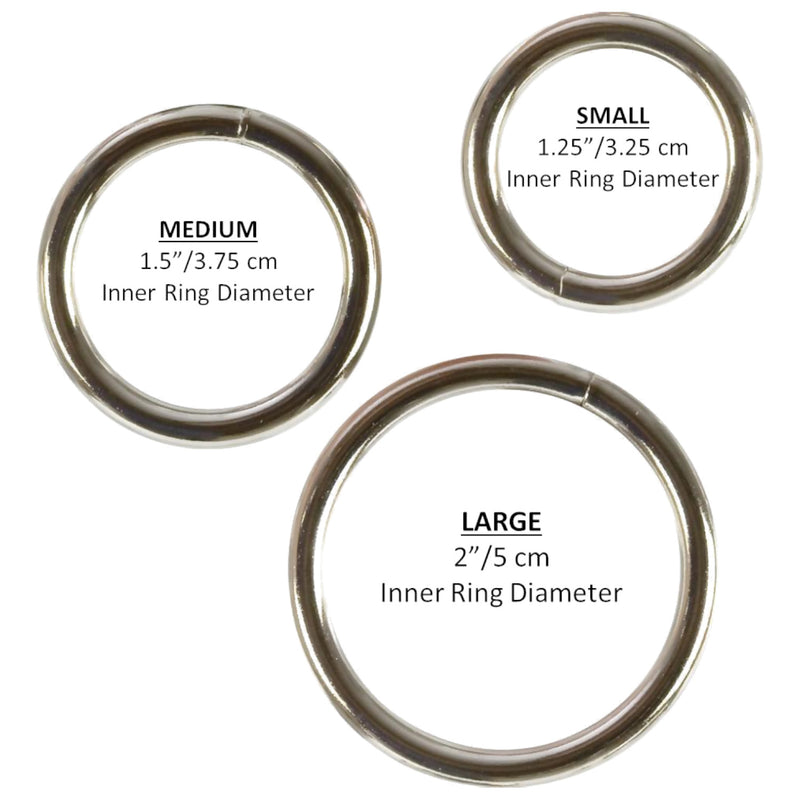 CalExotics Silver Ring 1.25 inch small or 1.5 inch medium or 2 inch la ...
