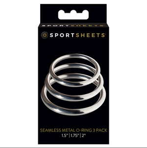 Sportsheets Seamless Metal O-Ring 3-piece Pack (100 % Nickel Free and HIghly Durable)
