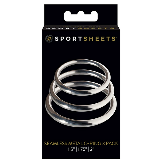 Sportsheets Seamless Metal O-Ring 3-Piece Pack