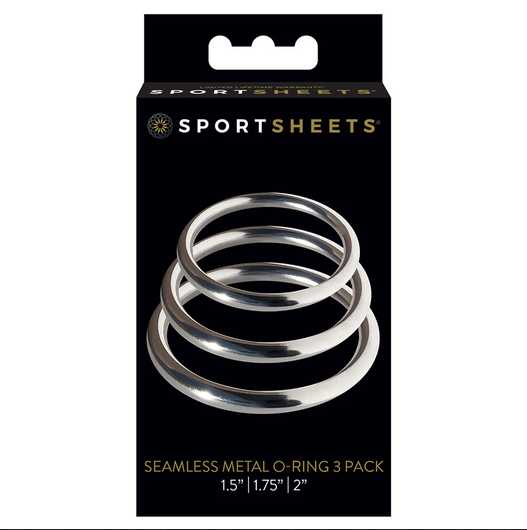 Sportsheets Seamless Metal O-Ring 3-piece Pack (100 % Nickel Free and HIghly Durable)