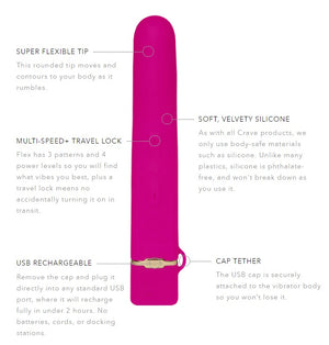 Crave Flex USB Rechargeable Vibrator 