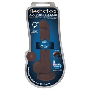 Curve Toys FLESHSTIXXX Silicone Silexpan Dildo with Balls 7 inch or 9 Inch