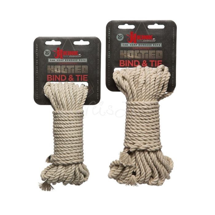 Doc Johnson Kink Bind & Tie Hemp Bondage Rope Natural 30 feet (9m) or 50 feet (15m)