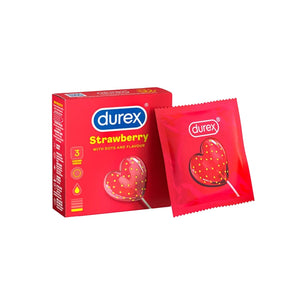 Durex Strawberry Condoms 3pcs or 12pcs Buy in Singapore LoveisLove U4Ria