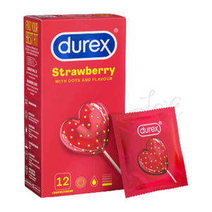 Durex Strawberry Condoms 3pcs or 12 pcs