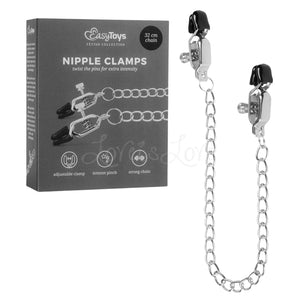 Easytoys Big Nipple Clamps With Chain Silver  love is love buy sex toys in singapore u4ria loveislove