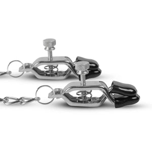 Easytoys Big Nipple Clamps With Chain Silver  love is love buy sex toys in singapore u4ria loveislove