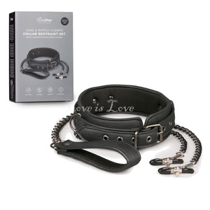 Easytoys Leather Collar With Nipple Chains Buy in Singapore LoveisLove U4Ria 