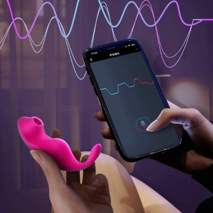 Erocome Equuleus App-Controlled Clitoral Suction Toy with Tongue and G Spot Vibrator Cerise
