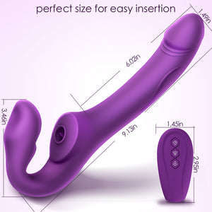 Erocome Cancri Vibrating Strapless Strap On Purple