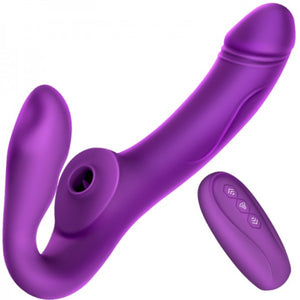 Erocome Cancri Vibrating Strapless Strap On Purple  buy in Singapore LoveisLove U4ria