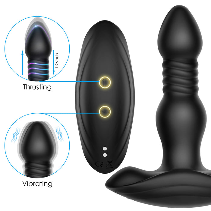 Erocome Comaberenices Thrusting and Vibrating Anal Plug with Remote Control