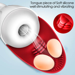 Erocome Virgo Vibrating Masturbator with Tongue Stimulator (Popular)