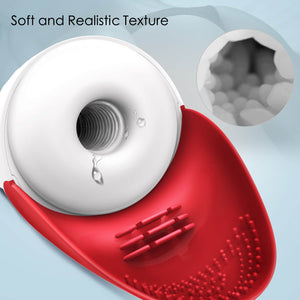 Erocome Virgo Vibrating Masturbator with Tongue Stimulator (Popular)