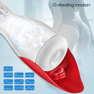 Erocome Virgo Vibrating Masturbator with Tongue Stimulator