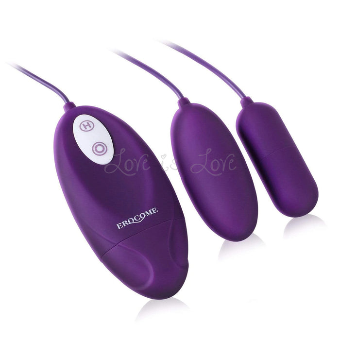 Erocome Lyra Duo Wired Controller Egg Vibrator Purple (Popular Dual Bullets)