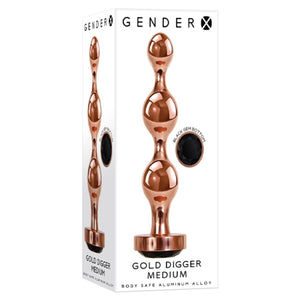 Evolved Novelties Gender X Gold Digger Small or Medium Plug in Rose Gold/Black  love is love buy sex toys in singapore u4ria loveislove