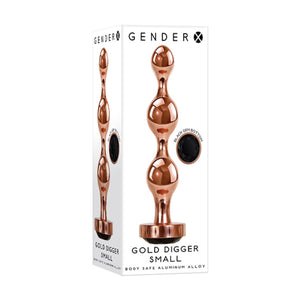 Evolved Novelties Gender X Gold Digger Small or Medium Plug in Rose Gold/Black  love is love buy sex toys in singapore u4ria loveislove