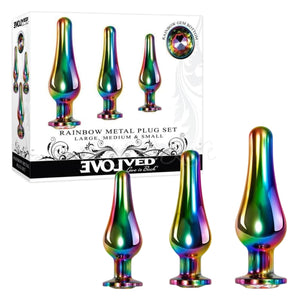 Evolved Rainbow Metal Plug Set of 3 love is love buy sex toys in singapore u4ria loveislove