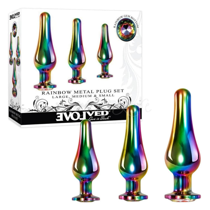 Evolved Rainbow Metal Plug Set of 3