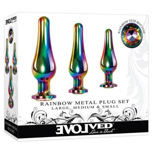 Evolved Rainbow Metal Plug Set of 3 love is love buy sex toys in singapore u4ria loveislove