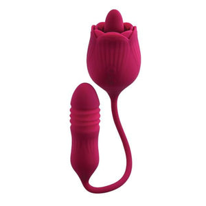 Evolved Wild Rose Flicking Tongue & Thrusting Bullet Vibrator Red Buy in Singapore LoveisLove U4Ria 