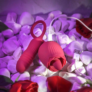 Evolved Wild Rose Flicking Tongue & Thrusting Bullet Vibrator Red Buy in Singapore LoveisLove U4Ria 